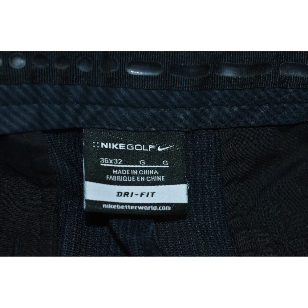 Nike Golf Tour Performance Men Pants 36x32 (27) Dri-Fit Black Striped Read.....